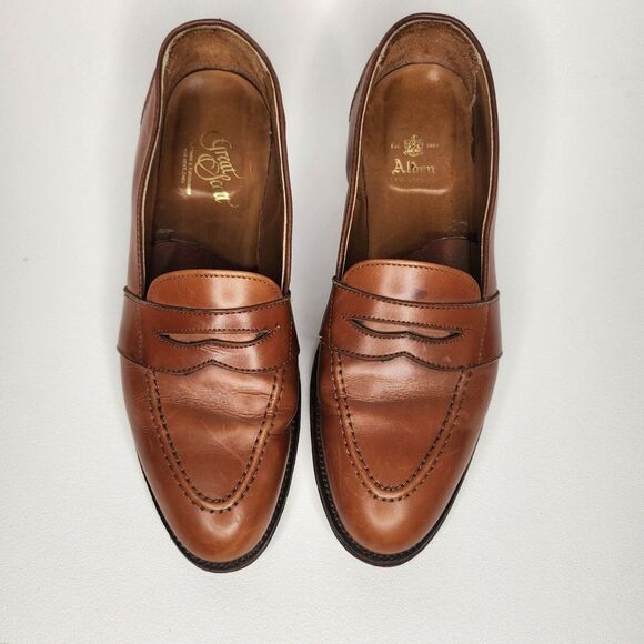 Alden Penny Loafers Size 9.5 Brown Leather Mens Dress Shoes - Picture 2 of 16
